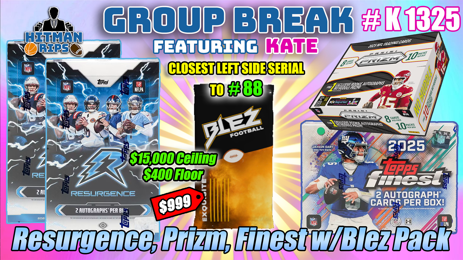 Group Break # K 1325 - Resurgence, Prizm, Finest w/Blez Pack