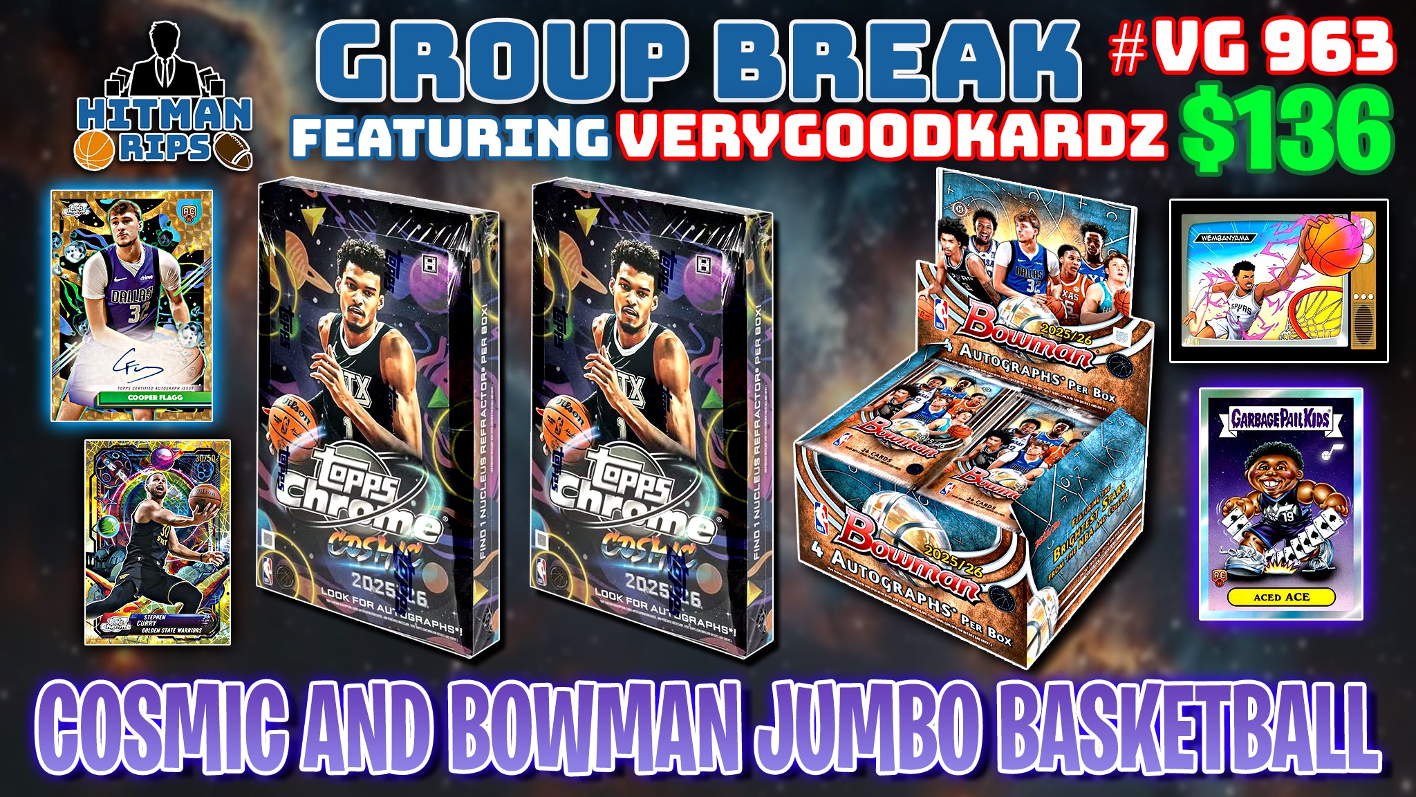 沼高バレーボーイズ コンプリートセット Group Break # VG 963 - Cosmic and Bowman Jumbo Basketball – Hitman