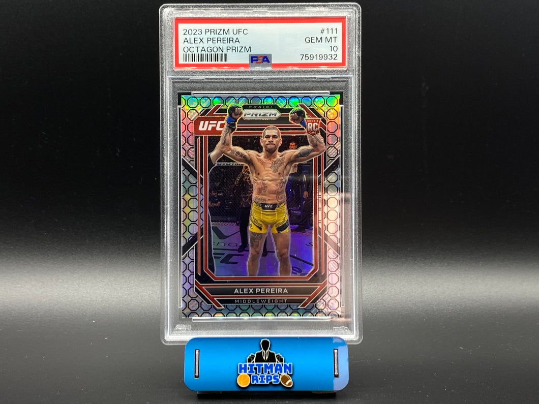 2023 Prizm Alex Pereira Octagon 5/8 PSA 10