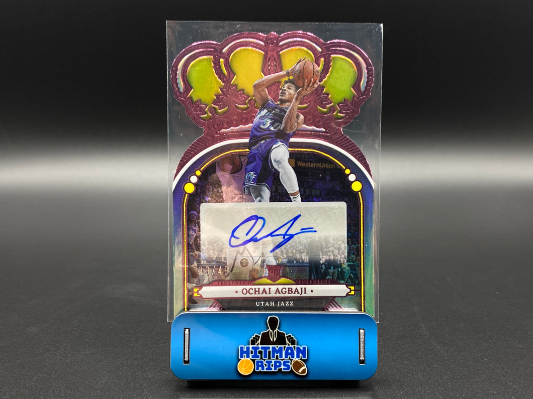 2022-23 Crown Royale Ochai Agbaji Pink Auto 33/49