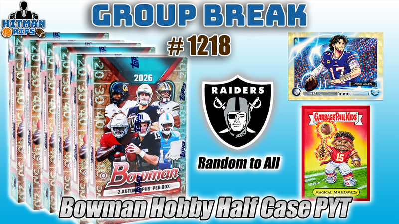 Group Break # 1218 - Bowman Football Half Case PYT (Raiders Random)
