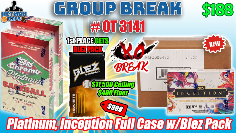 Group Break # OT 3141 - Platinum, Inception Full Case w/Blez Pack