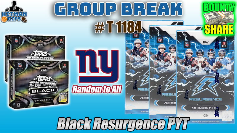 Group Break # T 1184 - Black Resurgence PYT (Giants Random)