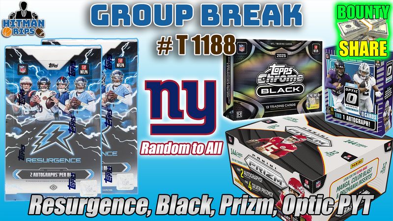 Group Break # T 1188 - Resurgence, Black, Prizm, Optic PYT (Giants Random)