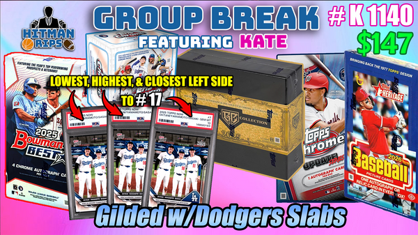 Group Break # K 1140 - Gilded w/Dodgers Slabs