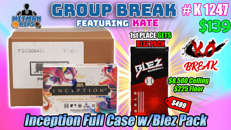Group Break # K 1247 - Inception Full Case w/Blez Pack