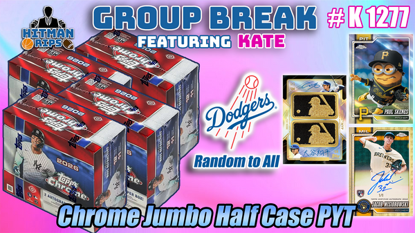 Group Break # K 1277 - Chrome Jumbo Half Case PYT (Dodgers Random)
