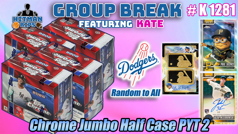 Group Break # K 1281 - Chrome Jumbo Half Case PYT 2 (Dodgers Random)