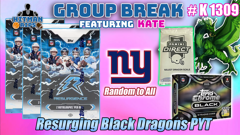 Group Break # K 1309 - Finest Resurging Black Dragons PYT (Giants Random)