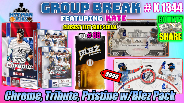 Group Break # K 1344 - Chrome, Tribute, Pristine w/Blez Pack