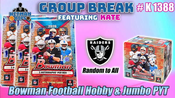Group Break # K 1388 - Bowman Football Hobby & Jumbo PYT (Raiders Random)