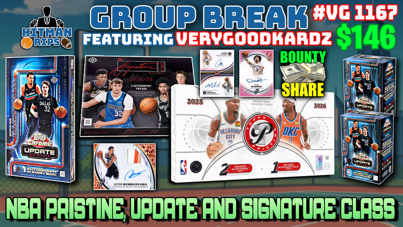 Group Break # VG 1167 - NBA Pristine, Update and Signature Class