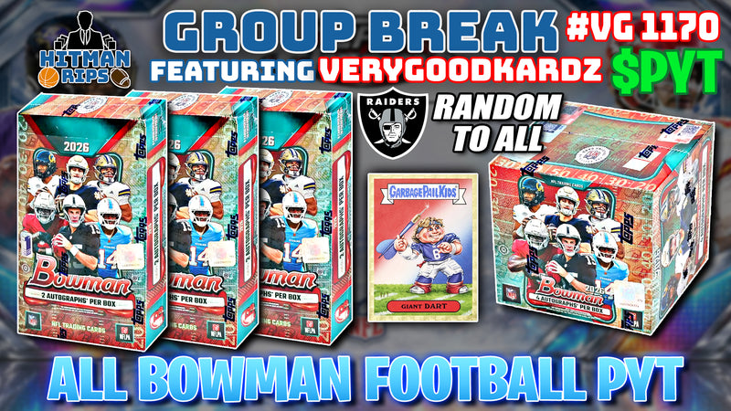 Group Break # VG 1170 - All Bowman Football PYT (Raiders Random)