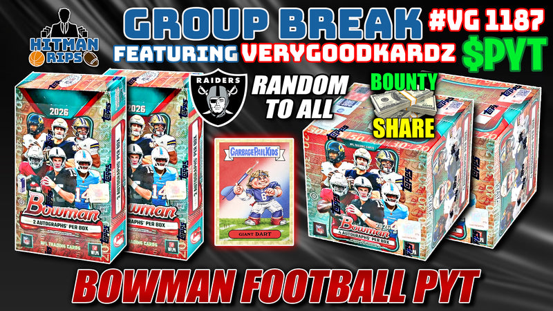 Group Break # VG 1187 - Bowman Football PYT (Raiders Random)