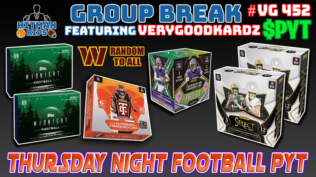 Group Break # VG 452 - Thursday NIght Football PYT (Commanders Random)