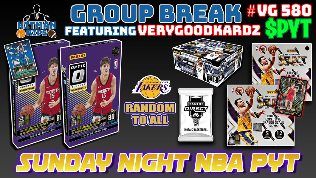 Group Break # VG 580 - Sunday Night NBA PYT (Lakers Random)