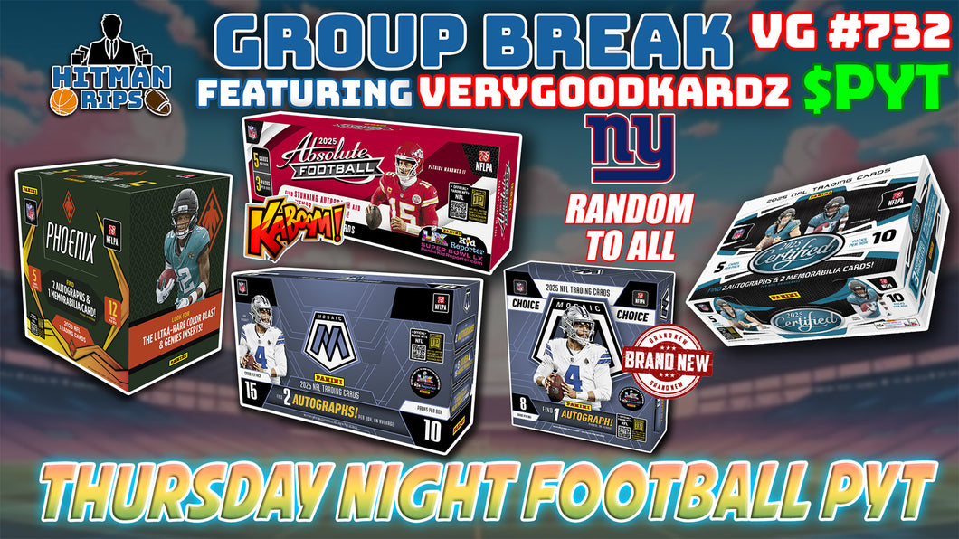 Group Break # VG 732 - Thursday Night Football PYT (Giants Random)