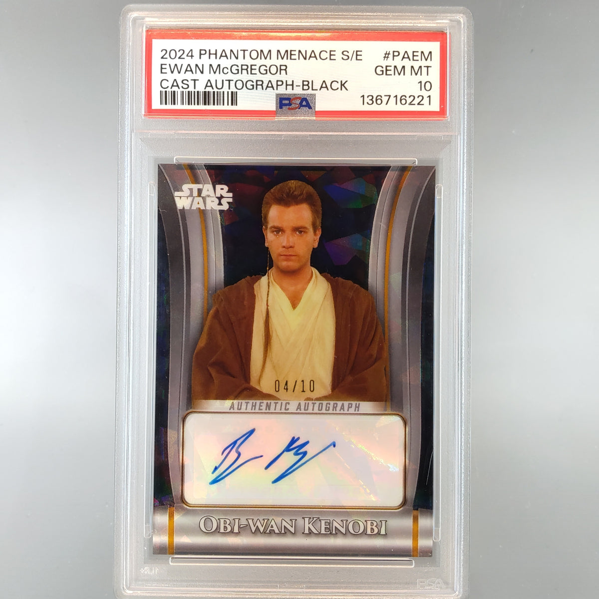 2024 Phantom Menace Sapphire Ewan Mcgregor Cast Autograph Black /10 PSA 10 136716221
