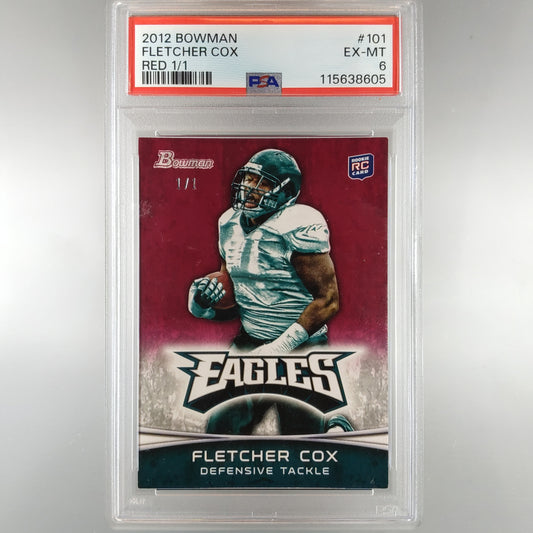 2012 Bowman Fletcher Cox Red 1/1 PSA 6 115638605