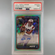 2024 Topps Chrome Drake Maye Auto Aqua /199 PSA 9 109501716