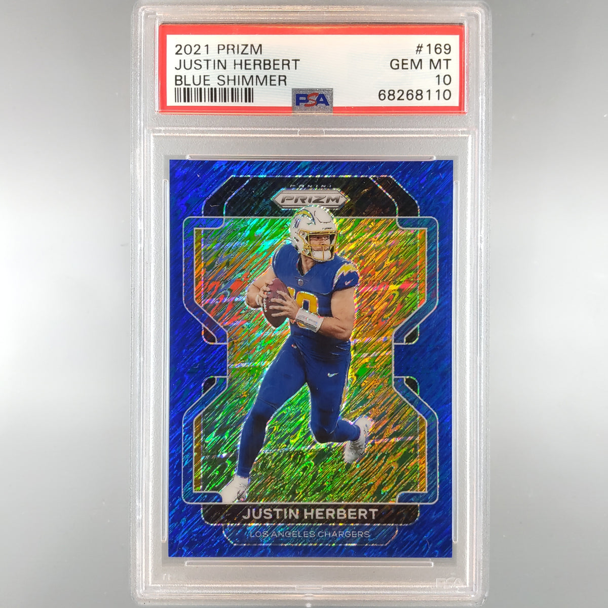 2021 Prizm Justin Herbert Blue Shimmer /25 PSA 10 68268110