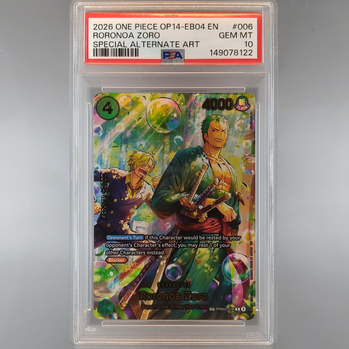 2026 One Piece OP14-EB04 Rorona Zoro Special Alternate Art PSA 10 139078122