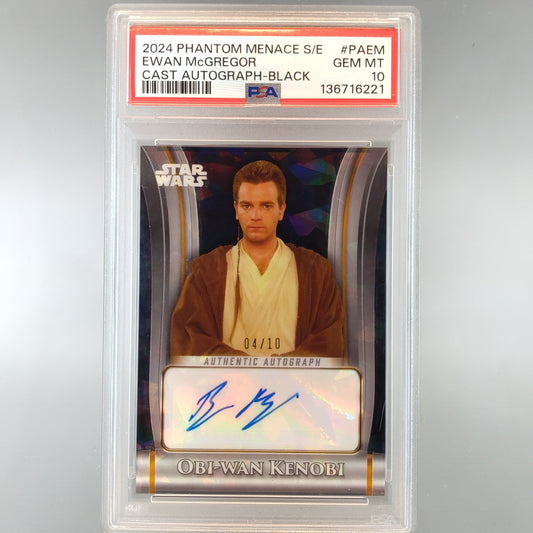 2024 Phantom Menace Sapphire Ewan Mcgregor Cast Autograph Black /10 PSA 10 136716221