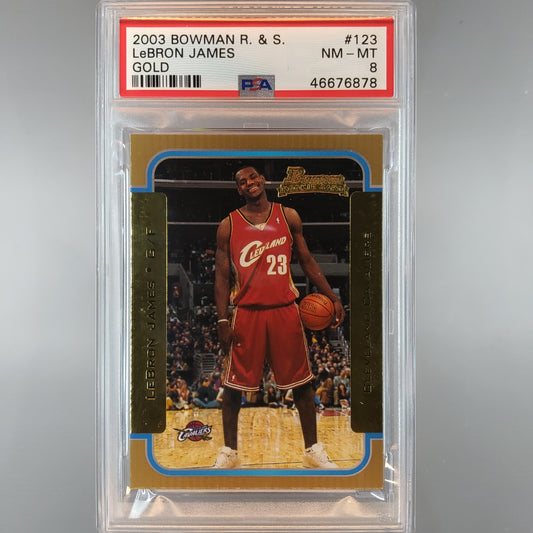 2003 Bowman Rookies Stars Lebron James Gold PSA 8 46676878