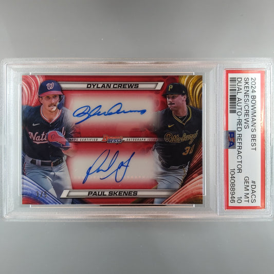 2024 Bowman's Best Skenes / Crews Dual Auto Red 3/5 PSA 10 104088946