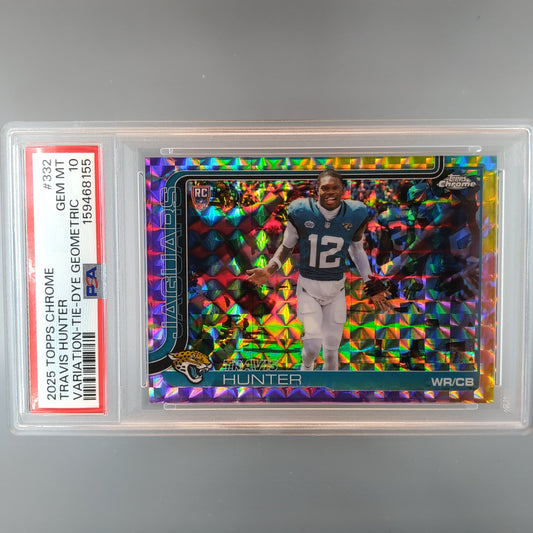 2025 Topps Chrome Travis Hunter Tie Dye Variation /2 PSA 10 159468155