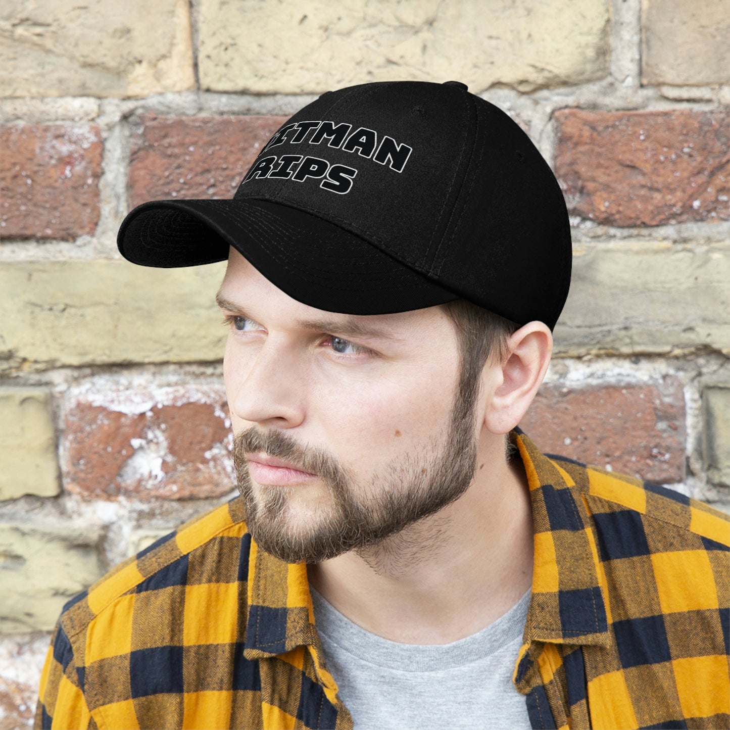 Hitman Rips Twill Hat White Border